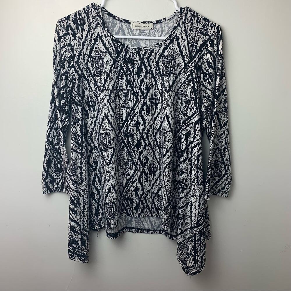 Jon & Anna Black White Soft Long Sleeve Shirt